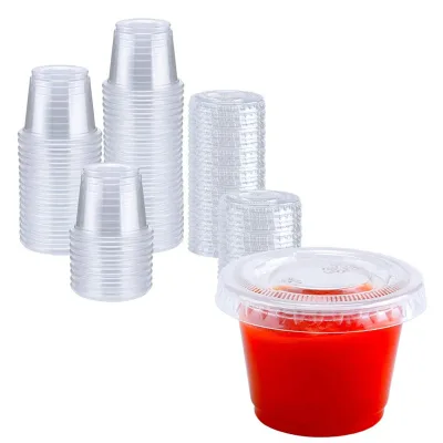 2.5oz 3.25oz Eco Friendly Clear Plastic Sauce Cup Packaking Sealed Transparent Salad Dressing Cups
