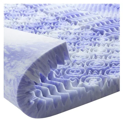 Comfortable 7-Zone Queen High Density Memory Foam Mattress Topper Removable Cover Cooling Gel Okeo-100 Tex Certified