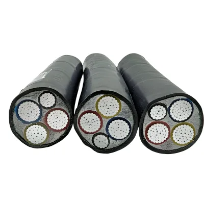 VDE Approved NA2XY Class 2 Stranded Aluminum Cable 0.6/1kV IEC60228 XLPE Insulated Black PVC Sheath Multi Core 16-70mm Power