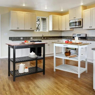 New Arrival Wood Small Kitchen Storage Island Modern Kitchen Cart With Drawer Andopen Shelf White Kitchen Rack