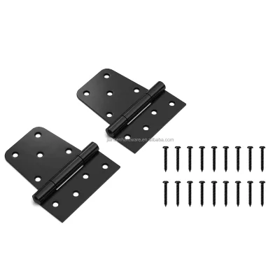 3mm Thickness Gate Hinge Modern Design for Wood Fence Barn Shed or Outdoor Wood Door(1 Pair)