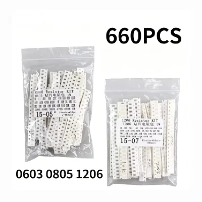 0603/0805/1206 Surface Mount Resistor Sample Package with an Error of 1%. 33 Types, Each with 20 Pieces, Totaling 660 Pieces.