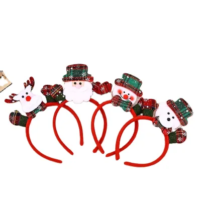 Linda Christmas Headband Santa Claus Elk Antlers Reindeer Headband Ears Led Glowing Ornaments Party Christmas Hair Accessories