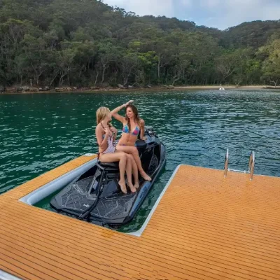 Inflatable Floating Dock Water Mattress Platform with Eva Teak and Stair Ladder