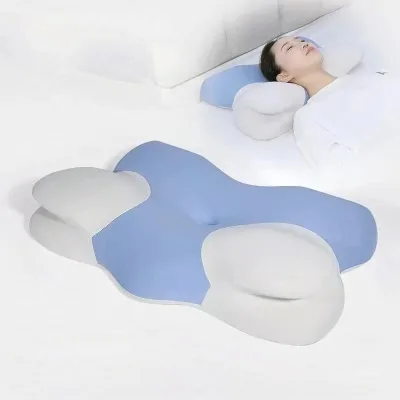 Modern Solid Pattern Memory Foam Pillow with Deep Sleep Spring New Core Household Neck Protection No Collapse New Pillowcase