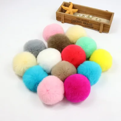 Colorful Faux Rabbit Fur Pompoms Fluffy Plush Fur Pom Poms for DIY Hats Cloth Decoration