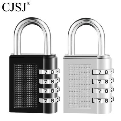 4 Digits Travel Luggage Combination Padlock Gym Locker Cabinet Code Padlock Black Silver School Color Material Zinc Origin Place