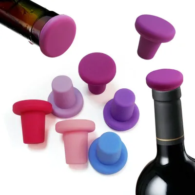 Factory Wholesale Custom Logo Eco-Friendly Easy to Use Silicone Wine Stopper Food-grade Wine Bottle Stopper
