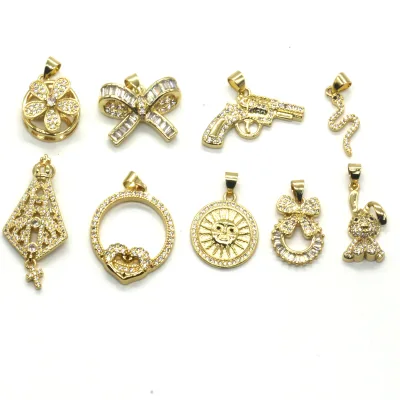 DIY Jewelry Findings 18K Gold Plated CZ Animal Pendant  Rabbit Pendant for Jewelry Necklace Making