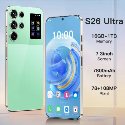 Smooth Scrolling S26 Ultra 5G LTE Smartphone 16GB+1TB Android 14 108MP Rear Camera HD Screen English Spanish French