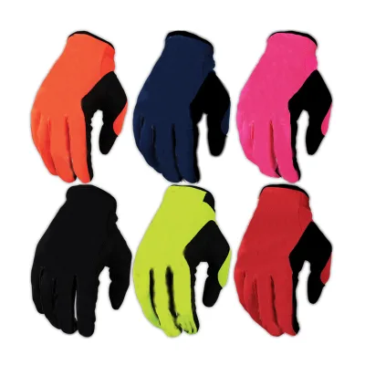 Custom Full Finger Safety Gloves Breathable Stretch Neon Yellow Black Print for Outdoor Work & Sports Cycling-Impact Gloves