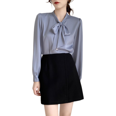 Bow Blouse Design Button up Shirt Women Shirt Blouse Latest Shirt Designs for Women Office
