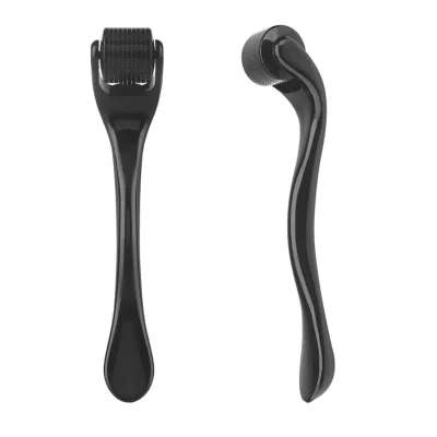 KKS Private Label 540 Matte Black 1.5mm 0.5 Micro Needle Titanium Dermaroller Derma Roller System