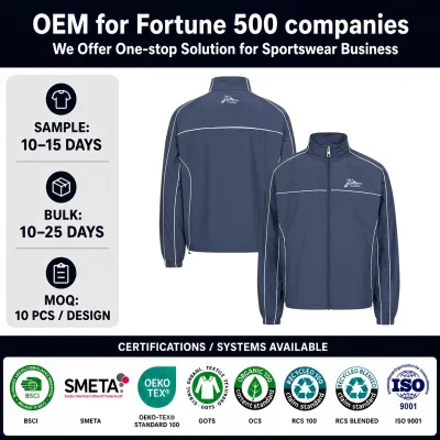 Custom Zip Windbreaker Jacket Nylon Soccer Tracksuits with Printing Training Jogging Wear Football Uniforms for Winter