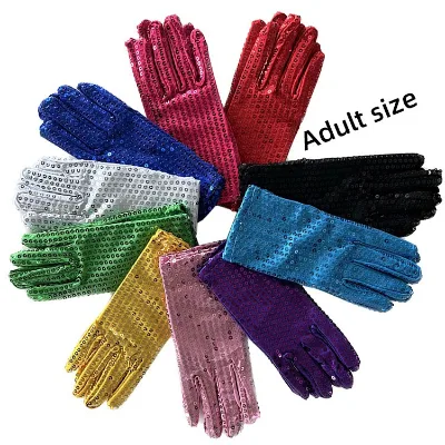 Baige Fashion Ladies Women Short Sequined Gloves Stage Performance Party Gloves Night Dance Show Costume Accessories Gloves