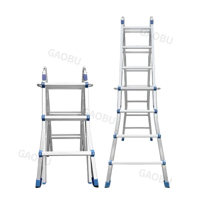 Durable Anodized Silver Extension Ladder Easy to Carry for Various Scenes and Home Office Usage