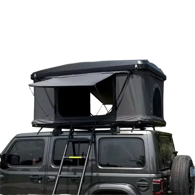 SOARGROUP Square Aluminum Hard Shell Canvas Camouflage Roof Top Tent Automatic Gas Strut Quick Open 2-3 Person 4 Season