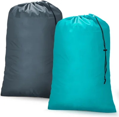 Wholesale Extra Large Printed Rip-stop Travel Dirty Clothes Machine Washable Polyester Foldable Laundry Bag Drawstring Zipper