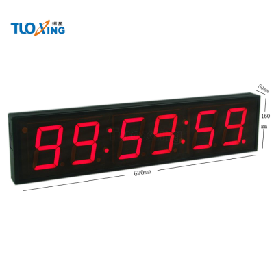 4-Inch 6-Digit LED Digital Timer with WIFI Calibration Clock Featuring an Alarm