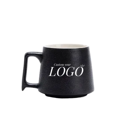 Handmade Porcelain Black 3A Ceramic Coffee Mug With Custom Logo Eco-Friendly Drinkware Cup