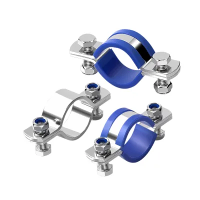 Pulp Paper Mill Production Cushion Pipe Clamp Stainless Steel 304 A2-70 M8 Bolt Pipe OD 12-168mm in Stock Factory Made