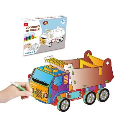EPS Truck Model Painting Puzzle Diy Toy for Kids