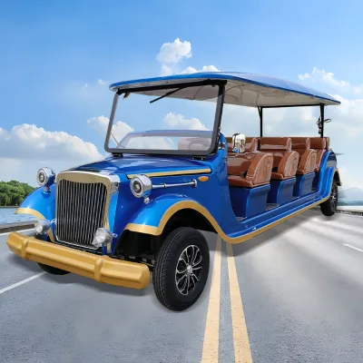 Factory Direct Supply Electric 8-14 Seater Classic Vintage Sightseeing Car CE Certified 30km/h for Wedding Scenic Spots