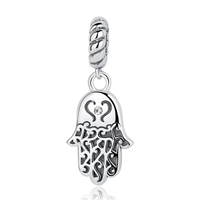 S925 Sterling Silver Pendant European and American Style Palm Sterling Silver Beads Necklace Accessories SCC031