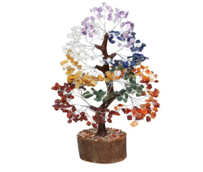 Seven Chakra Gemstone Tree Feng Shui Figurine Money Bonsai Good Luck Reiki Healing Crystals Balancing Decoration Ornament