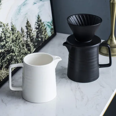 Direct Factory Source Eco-friendly Porcelain Coffee Maker Set 6-12 Hours Thermal Insulation Modern Design Transparent Pot Cup