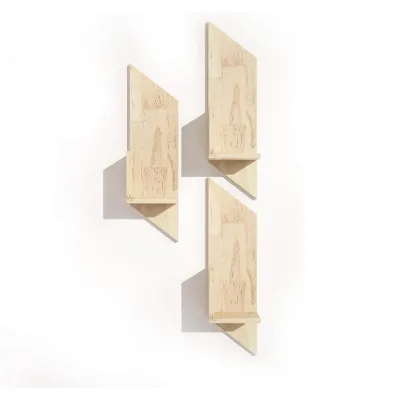 Modern Wood Floating Shelves for Wall - Set of 3 Decorative Plant Shelf for Bathroom, Living Room, Bedroom, Kitchen Decor