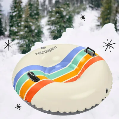 Best Sale PVC rainbow Inflatable Snow Ski Tube Sleds for Kids and Adults Winter Sports