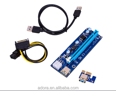 VER 009S PCIe 1x to 16x Riser Card 6pin PCIe Riser Adapter Card