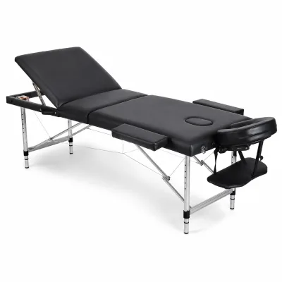 MEDIGE 3-Section Adjustable Facial Bed Foldable Massage Table for Brow Lash Beauty Treatment Spa Hotel and Bedroom Use