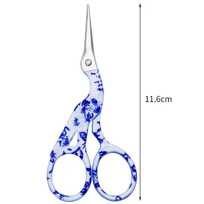 Popular Professional Retro Embroidery Crane Scissors Vintage Stainless Steel Tailor Scissors Sharp Fashionable Portable Design