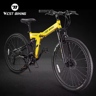WEST BIKING New Style Aluminum Alloy Bicycle Frame 27.5 Inch Foldable MTB BIKE 27 Speed Crankset Self-locking Folding Bike