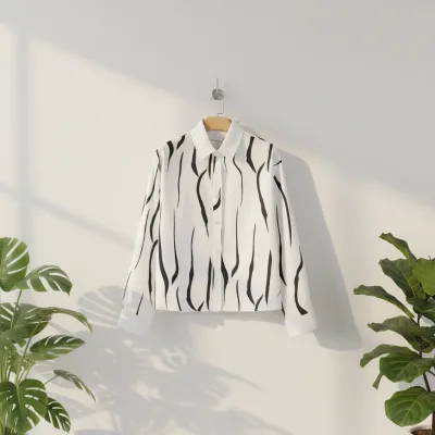 Wholesale Custom Logo Men's Shirts Vintage Graphic Print Long Sleeve Button up Shirt High Quality Street Fashion