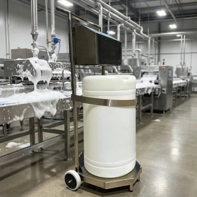 60L Stainless Steel Meat Processing Baking Industry Mobile Foam Trolley Food Industry Foam Cleaning Station