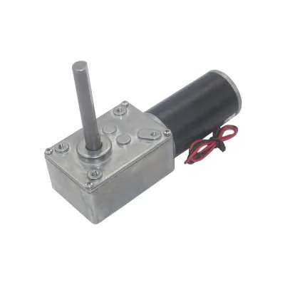 12V 24V 70kg.cm Worm Gear Motor Self-locking Micro DC Motor Long Shaft for Window Opener, Automatic Clothes Dryer