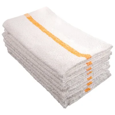Cotton Blend Industrial Use Professional Kitchen Restaurant Cleaning Bar Mop Towels with Color Strip