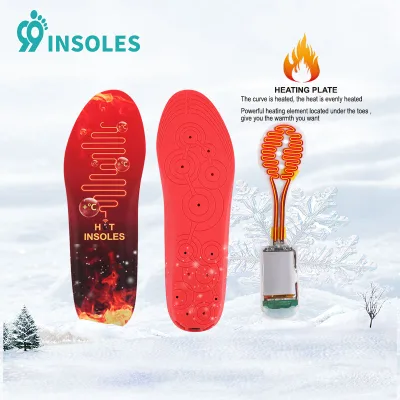 99insoles Rechargeable Heating Insole Arch Support High Quality Electric Foot Warmer Pu Sport Insole