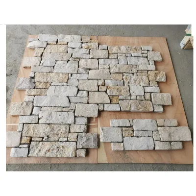 Classic Beige Travertine Cement Wall Panel Exterior Natural Stone Wall Cladding