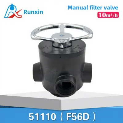 Runxin Manual Multi-Port Plastic Tee Softener Valve Reverse Osmosis Water Softener Control Valve 10 Tons 61210 F64D/N64D