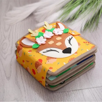 Custom Educational Felt Animal & Number Book Tear Resistant Busy Book for Toddlers to Develop Cognitive and Fine Motor Skills