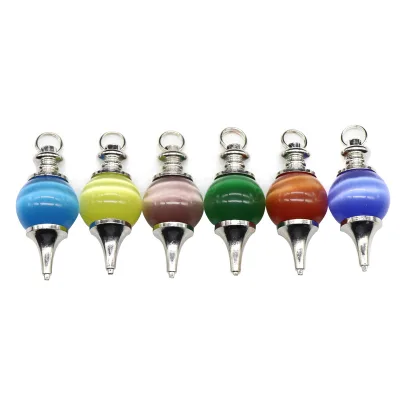 HY New Popular Pretty Stone Jade Opal Gemstone Ball Shape Bead Pendant Pendulum Jewelry