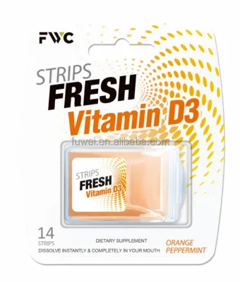 OEM Sugar-Free D3 Oral Film Strips Fresh Breath Mouth Functional Strips Vitamins