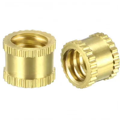 CNC Turned M3 Knurled Brass Thread Insert Fastener Oem Cnc Machining Services Custom Brass Embedded Nut Parts or 3D Printer