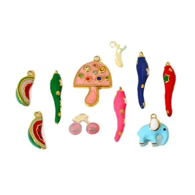 Watermelon Banana, Mushroom, Cherry & Elephant Stainless Steel Pendant for DIY Jewelry Making