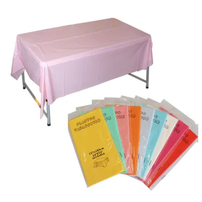 Custom PEVA Disposable Plastic Table Cloth Rectangle Thick Party Tablecover for Household Use
