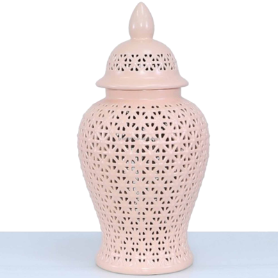 Porcelain Silver Ceramic Ginger Jar Pink Ceramic Ginger Jar for Decoration Porcelain Bottle and Jars